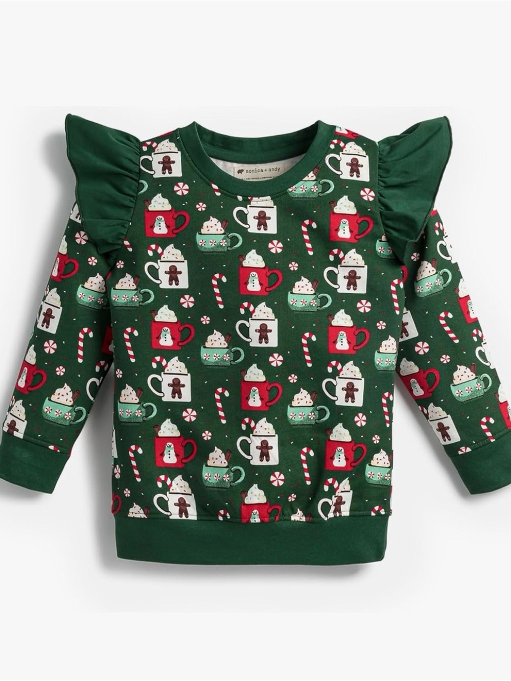 Kids Monica + Andy Holiday Double Ruffle Sweatshirt - New in Packaging